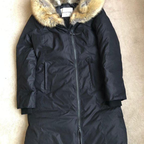 Aritzia Black Snow Jacket with Fur Trim - Picture 2 of 3